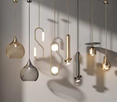 现代轻奢小吊灯3D模型下载